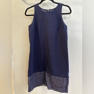 3 for $10. LOFT Navy Dress with Eyelet Detail